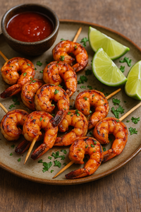 Easy Sweet and Spicy Shrimp Skewers